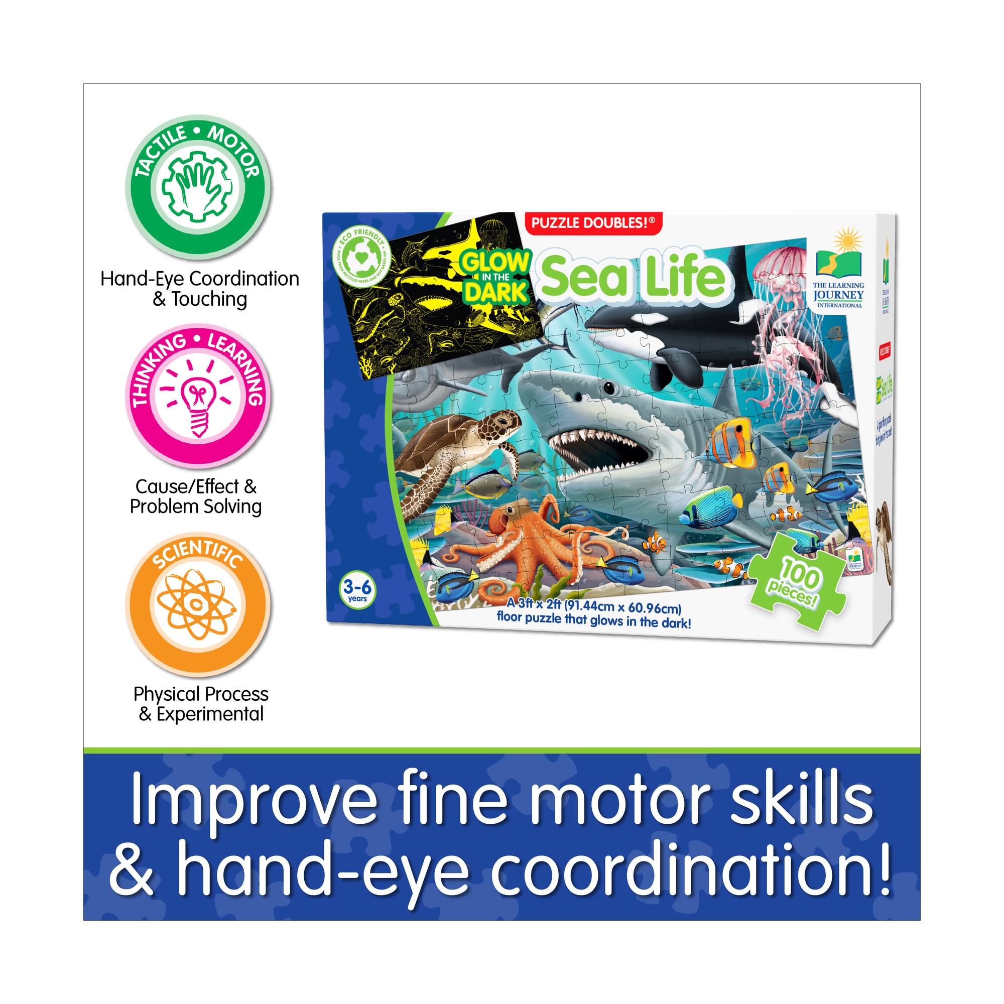 Puzzle Doubles! - Glow in the Dark Sea Life: 100 Pcs
